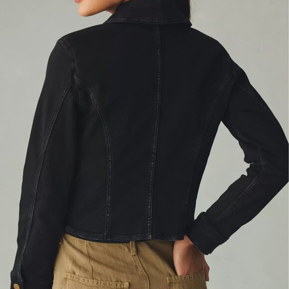 NWT Anthropologie Pilcro Denim Four-Pocket Blazer Black Size M - Picture 2 of 6
